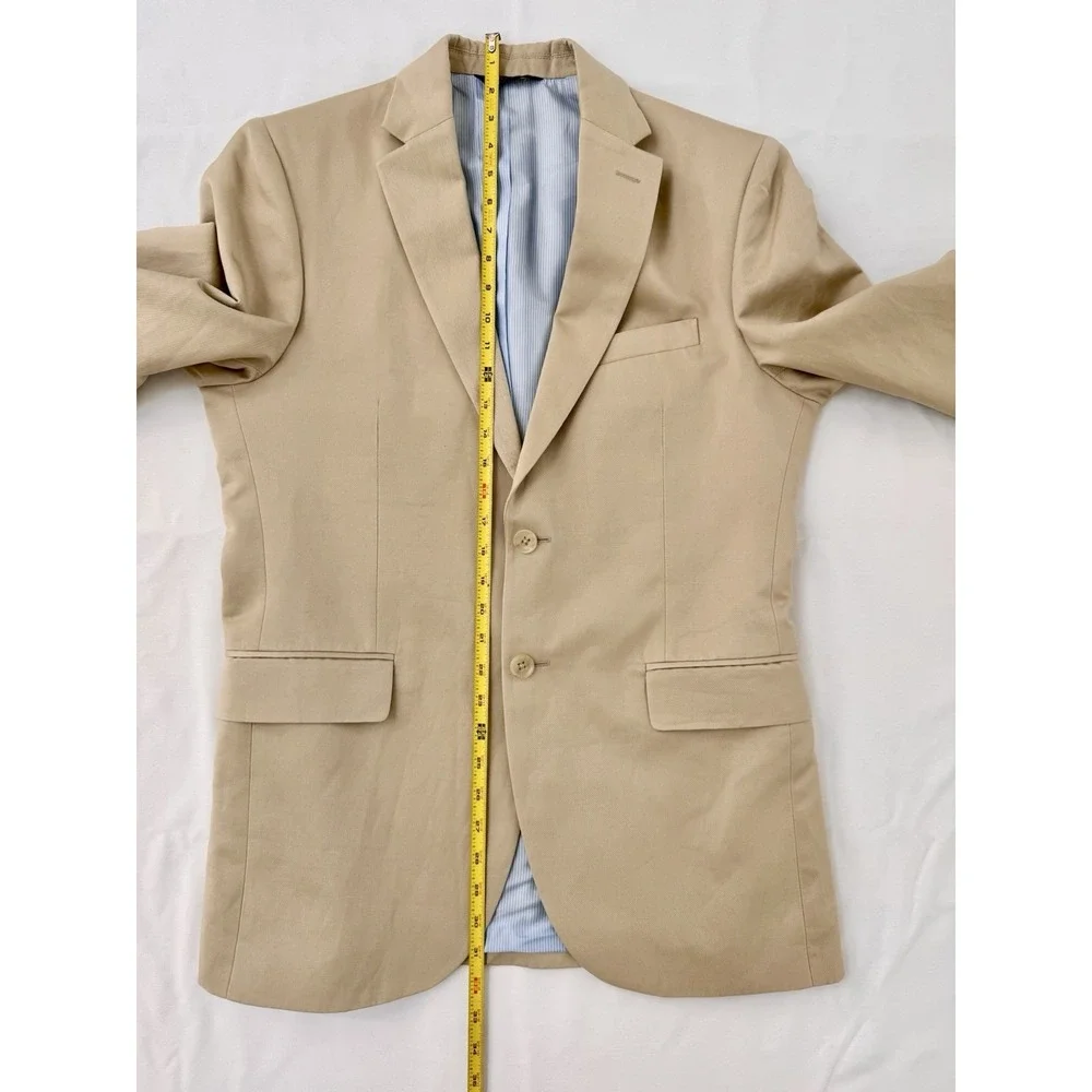 Banana Republic Tailored Fit Tan Blazer Jacket men's 42 R Linen Cotton Rush